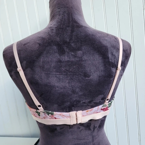 Express Intimates Pink Mesh Bra Soft Unlined Bralette Sz Large Pull Over L - Picture 6 of 12